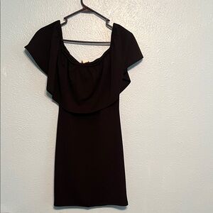 Brat Star Black Off-Shoulder Mini Dress